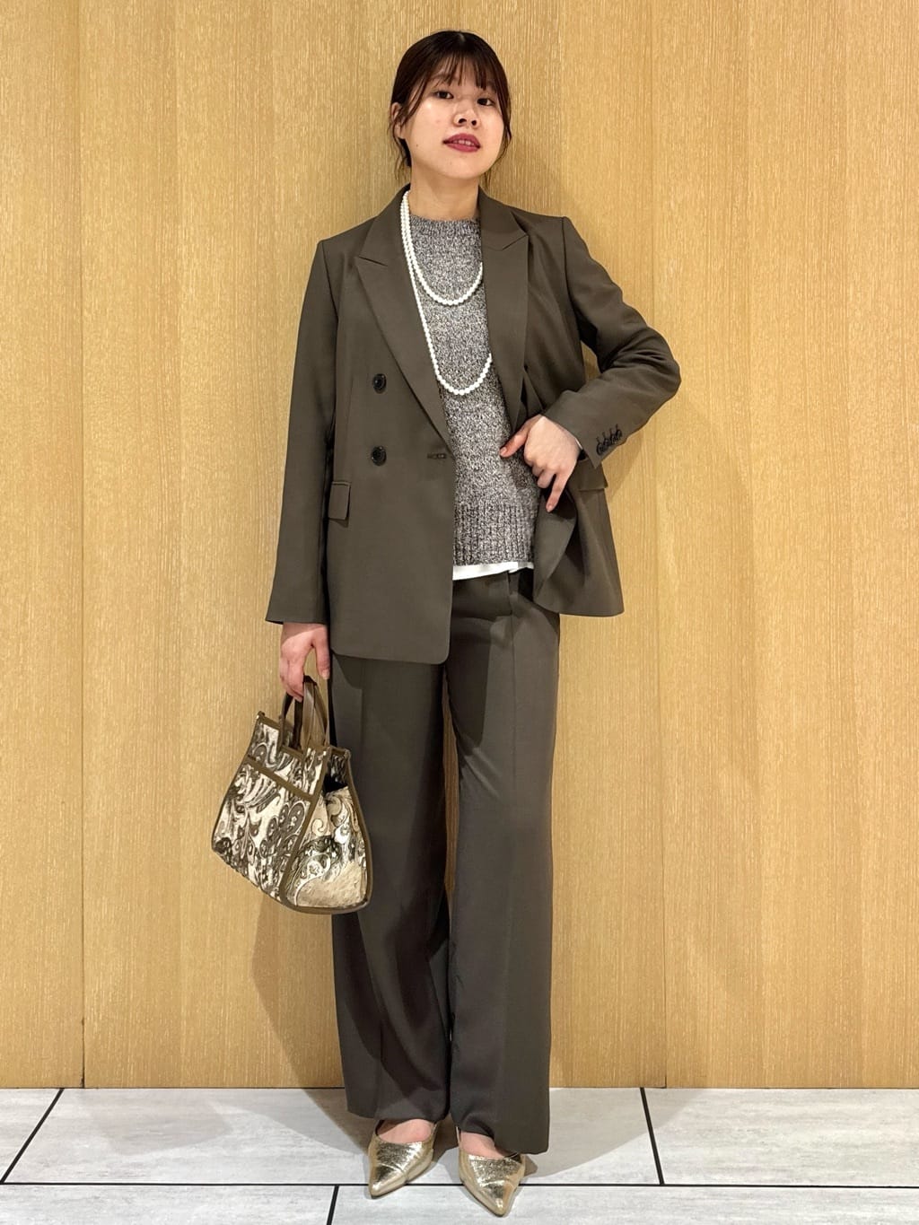 nanaさんの「UNTITLED｜【セットアップ可】ウールライク ダブルブレストジャケット」を使ったコーディネート