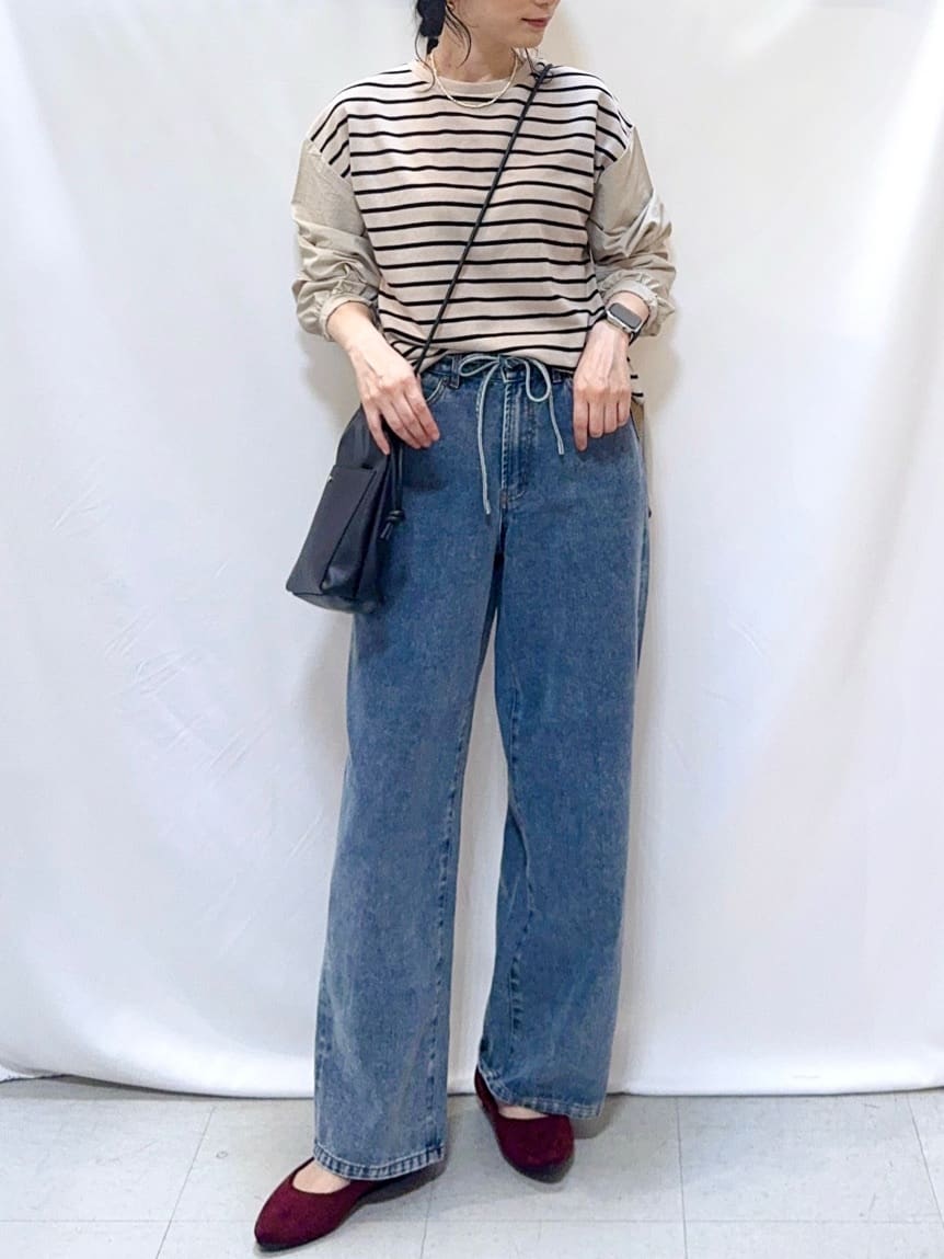 𝐇𝐢𝐫𝐨𝐦𝐢さんの「SHOO･LA･RUE｜【S-LL】インせず決まる 背中タック入り パフ袖トップス」を使ったコーディネート