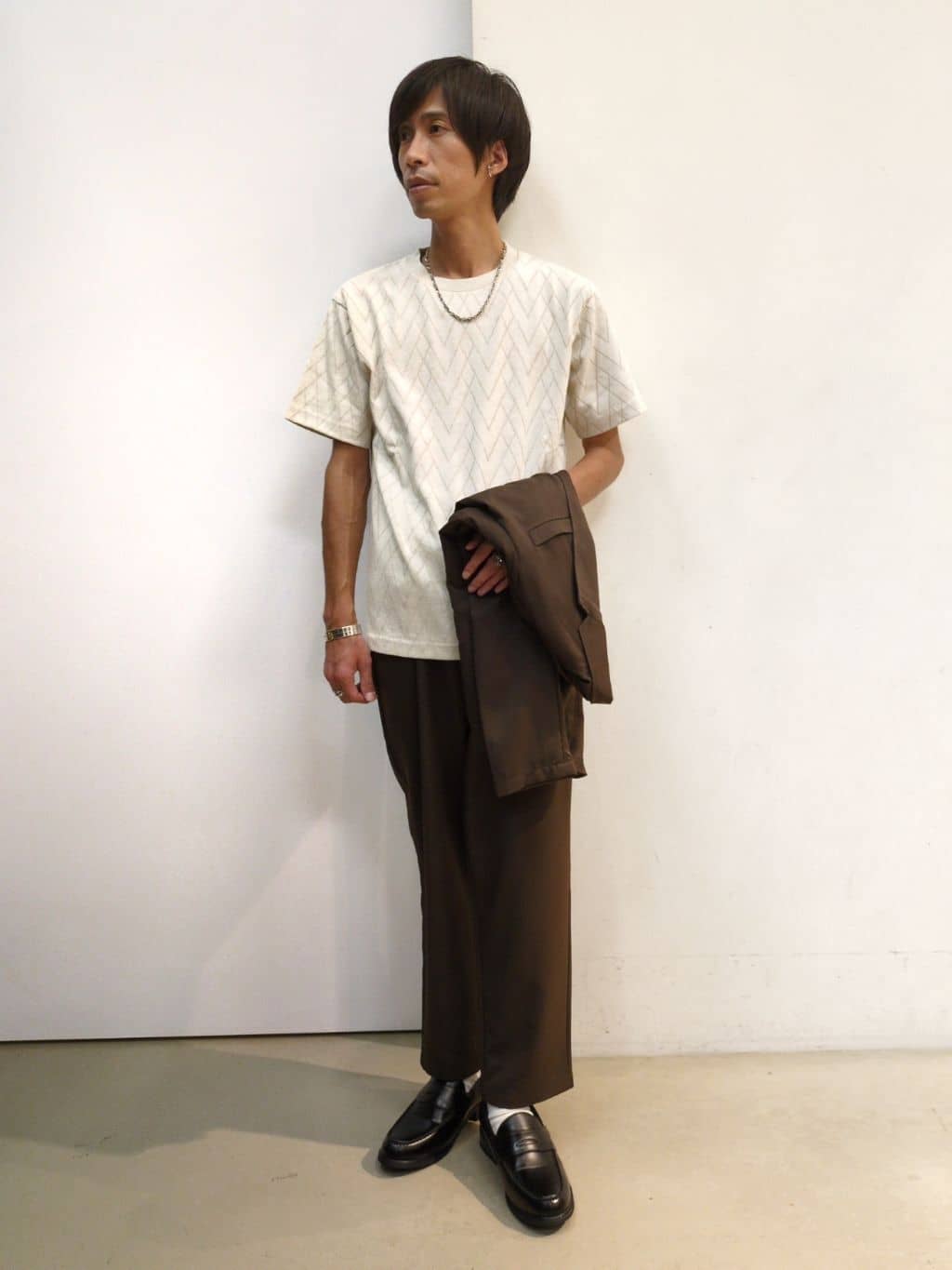 takeさんの「THE SHOP TK｜スムースファイバーリラックスジャケット 【セットアップ可／UVカット／イージーケア／洗濯機OK】」を使ったコーディネート