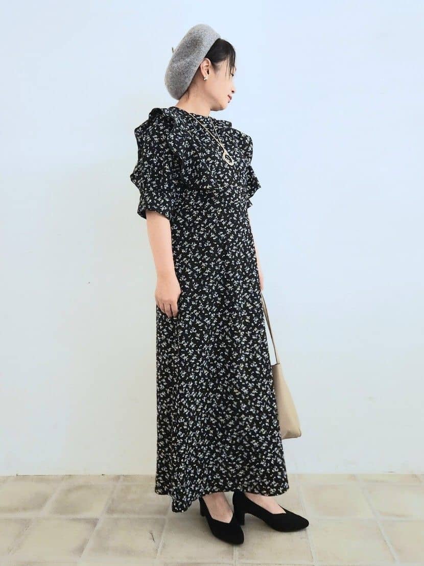 くまさんの「SHOO･LA･RUE｜【S-LL】クラシカルな 花柄ワンピース」を使ったコーディネート