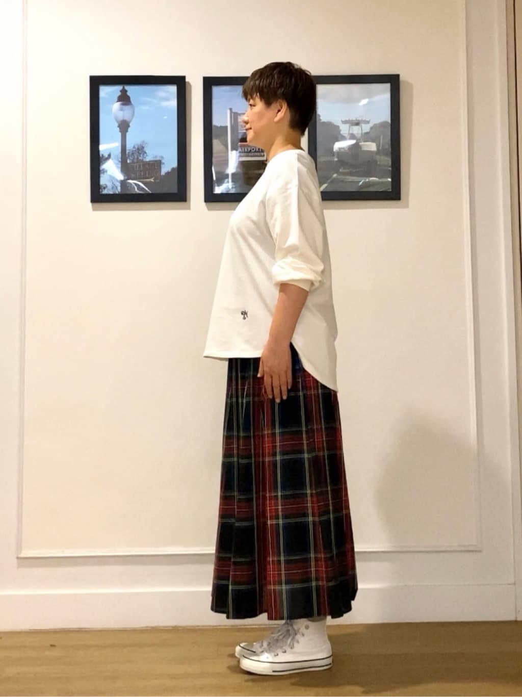 Hiroさんの「Dessin｜【360度可愛い・洗える】バックヘンリーカットソー」を使ったコーディネート