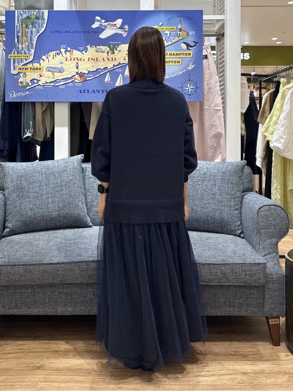 risaさんの「Dessin｜【洗える】ニットチュールドッキングワンピース」を使ったコーディネート