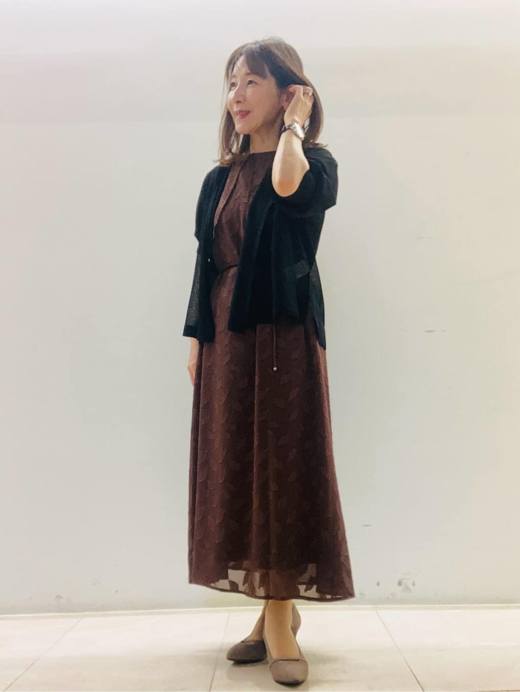 kurodaさんの「Reflect｜【撥水／二の腕カバー】ケープデザインワンピース」を使ったコーディネート
