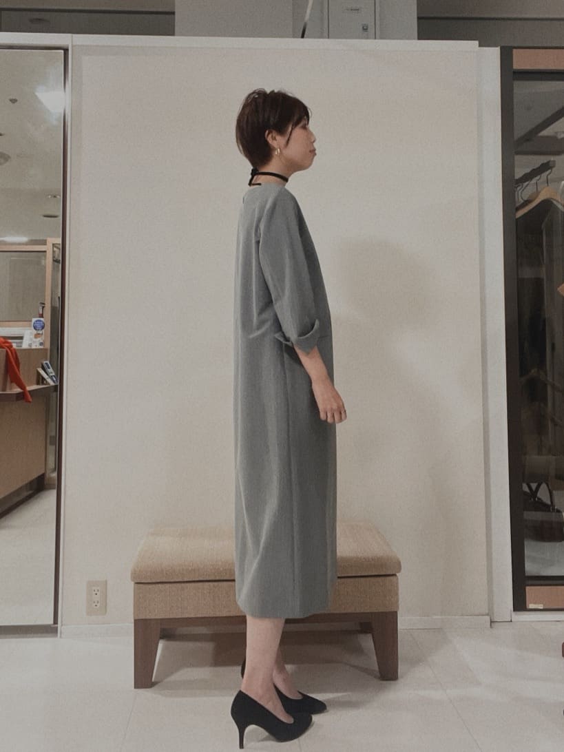 IWAMOさんの「UNTITLED｜【洗える/ストレッチ性】スーツライク ストライプワンピース」を使ったコーディネート