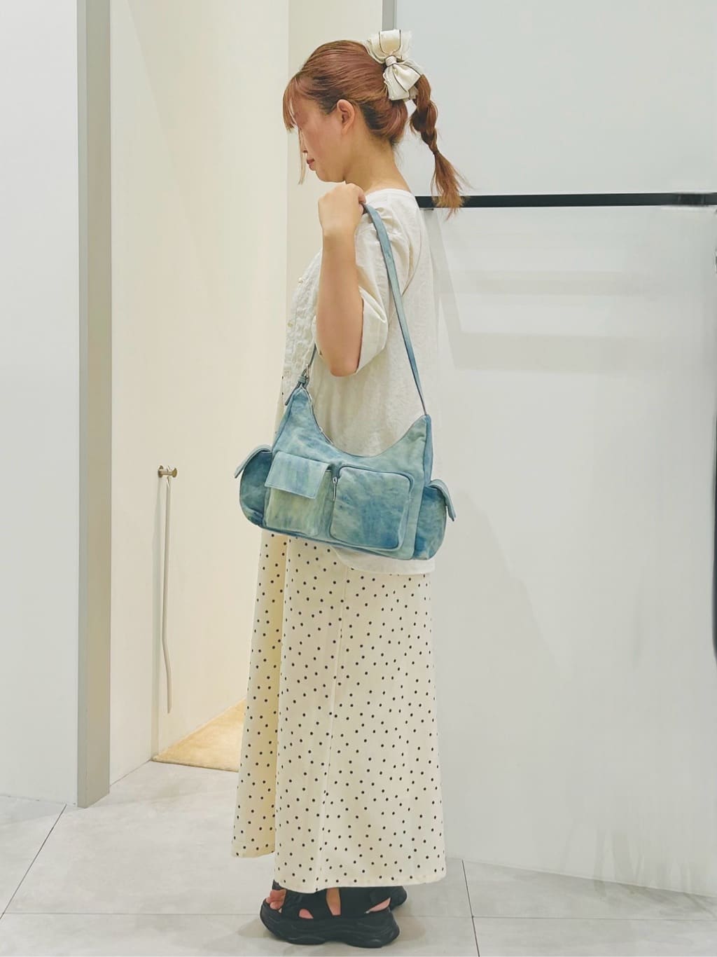 dropさんの「THE SHOP TK｜ダブルポケット5分袖シャツ/体型カバー／洗濯機OK」を使ったコーディネート