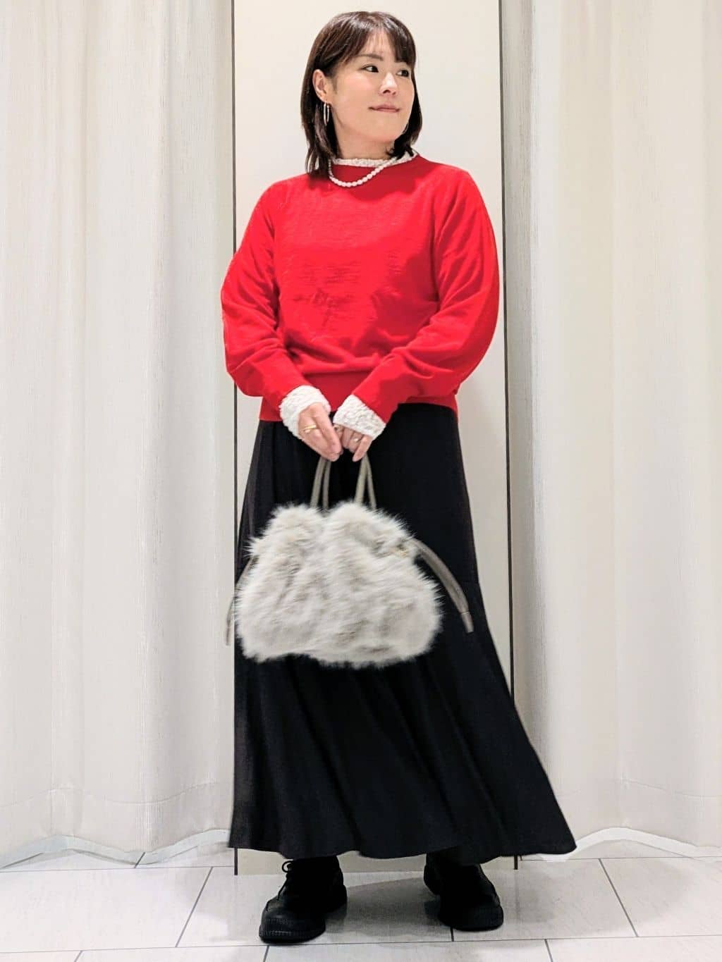 Onumaさんの「UNTITLED｜【8色展開／コンパクト丈】レーヨン混 コクーンニット」を使ったコーディネート