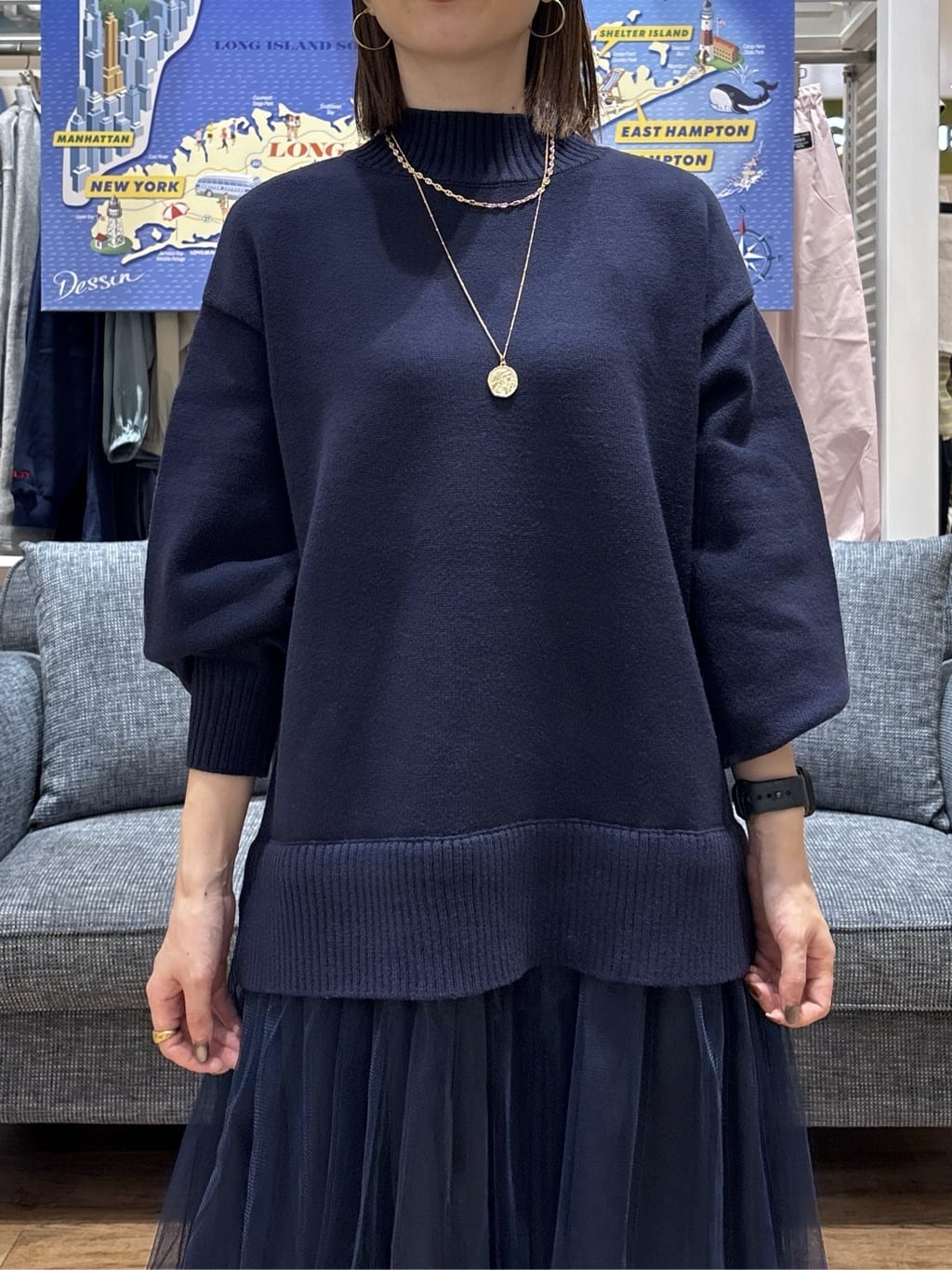 risaさんの「Dessin｜【洗える】ニットチュールドッキングワンピース」を使ったコーディネート