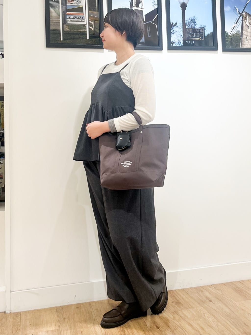 Asukaさんの「Dessin｜【セットアップ可・洗える】ハイウエストタックパンツ」を使ったコーディネート