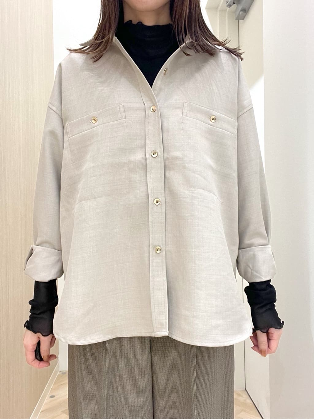  おまつさんの「grove｜【カセット服/選べる着丈】洗濯機で洗えるオーバーシャツ」を使ったコーディネート