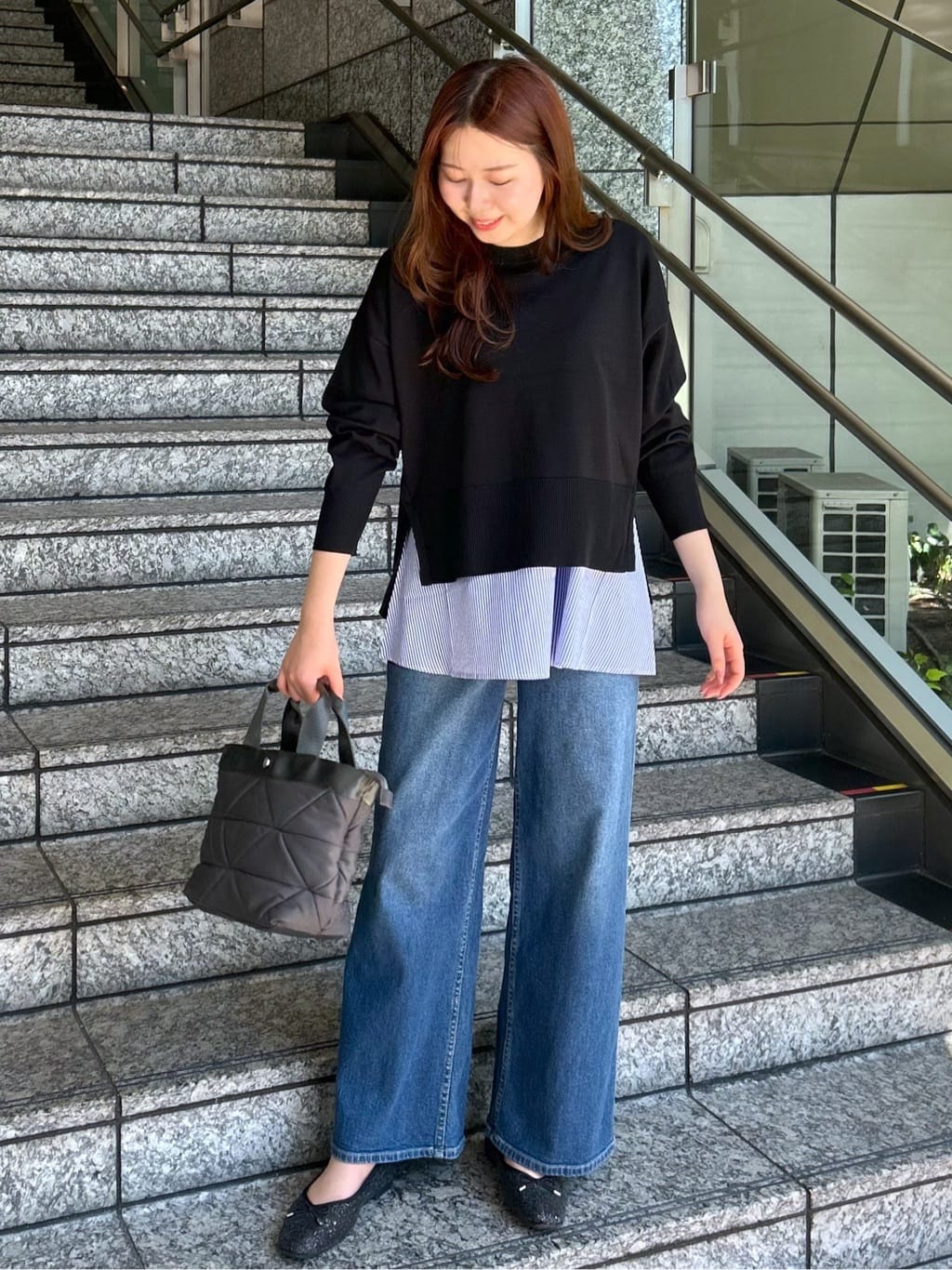 Risaさんの「OPAQUE.CLIP｜《ツインセット》リラクシーサイドスリットニット&times;ドッキングタンク【洗濯機洗い可】」を使ったコーディネート