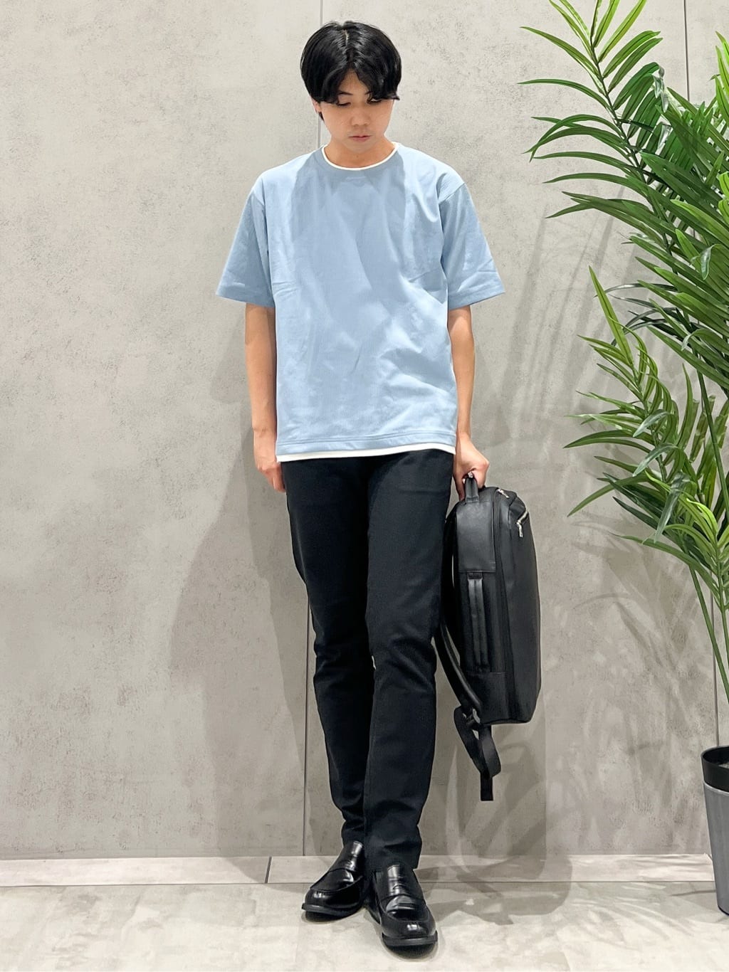 SHI-MAさんの「THE SHOP TK｜楊柳フェイクレイヤード半袖Tシャツ 【吸水速乾/毛玉になりにくい/洗濯機OK】」を使ったコーディネート