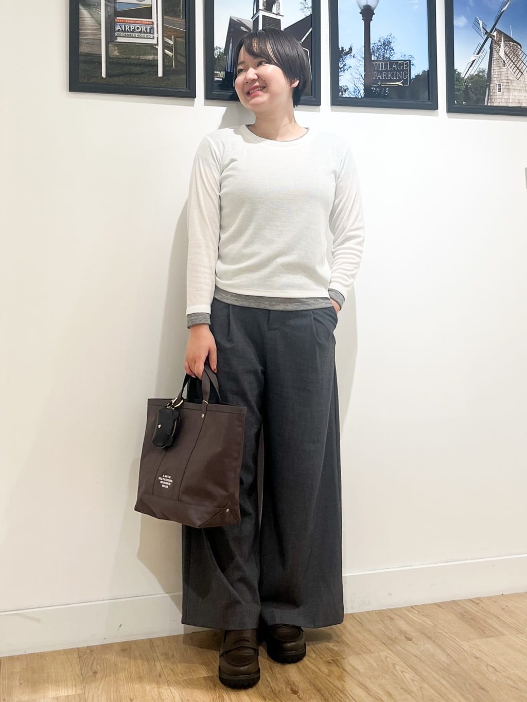 Asukaさんの「Dessin｜【セットアップ可・洗える】ハイウエストタックパンツ」を使ったコーディネート