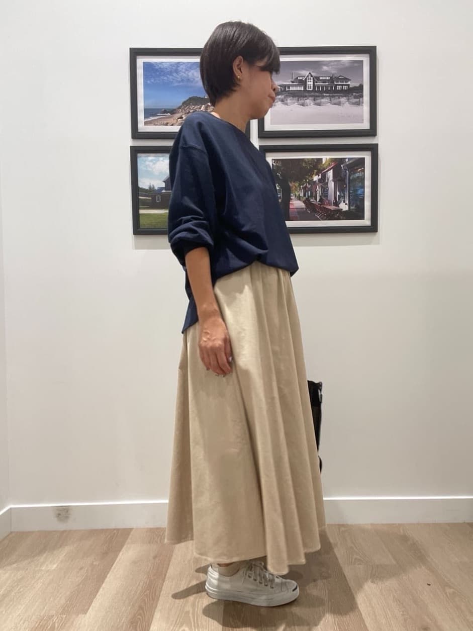 Naoさんの「Dessin｜【360度可愛い・洗える】バックヘンリーカットソー」を使ったコーディネート