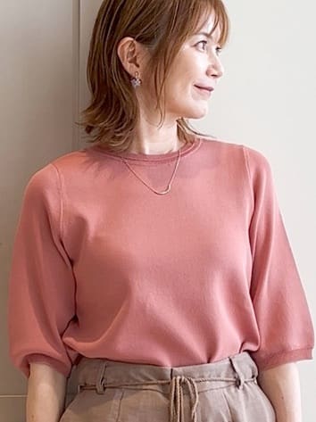 yamakoさんの「grove｜ひんやり多機能・やわらかドライタッチ五分袖プルオーバー」を使ったコーディネート
