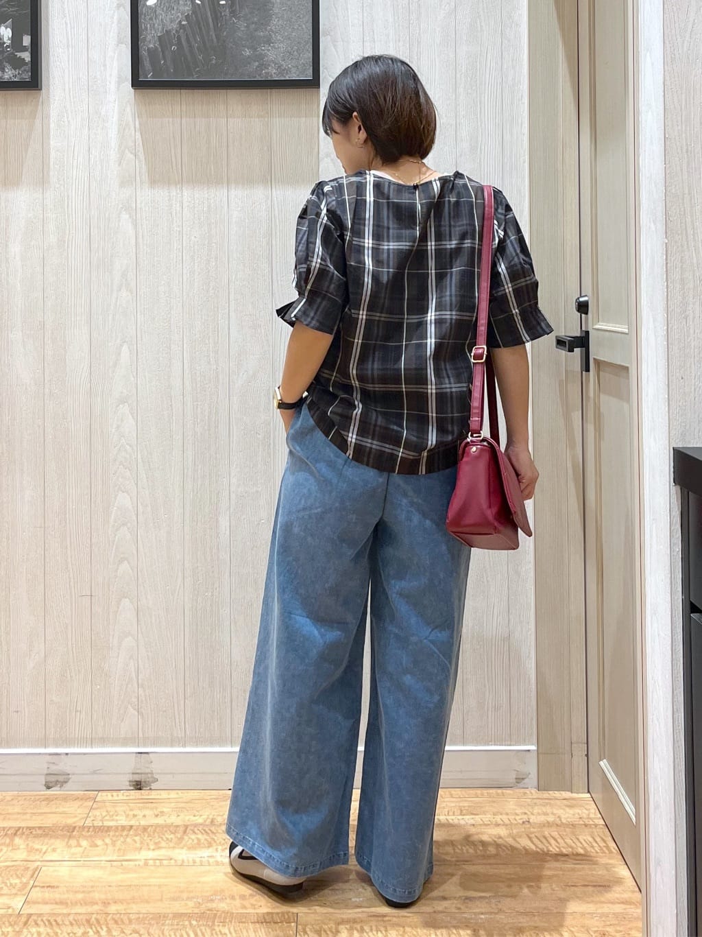 shirayuuuさんの「SHOO･LA･RUE｜【S-LL/5分袖】お袖タックできれいに魅せる 大人のチェックブラウス」を使ったコーディネート