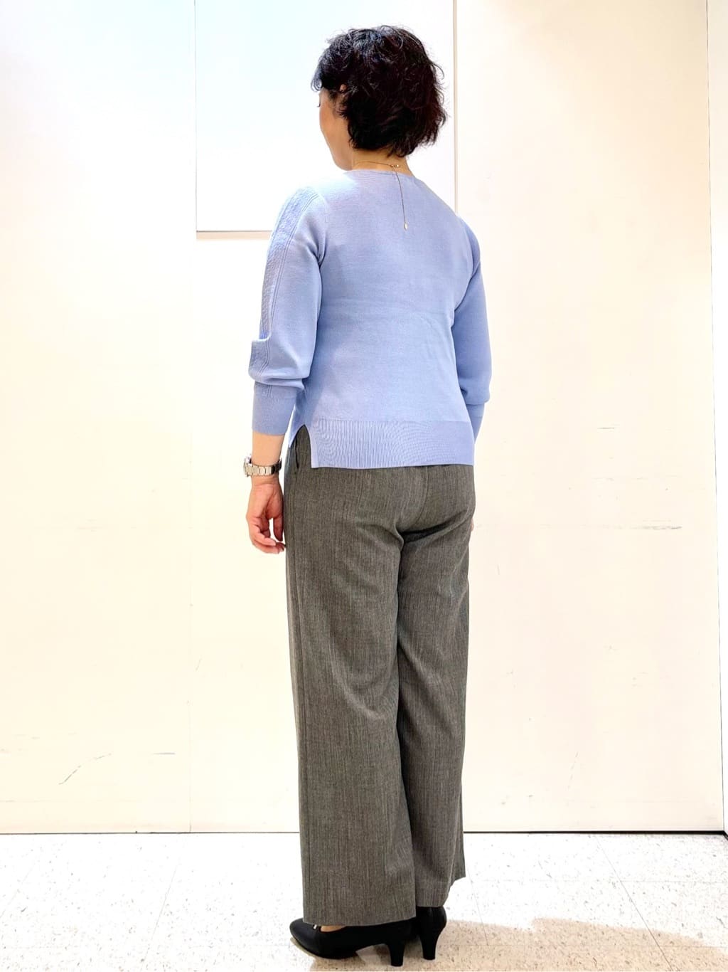 ヤスコさんの「Reflect｜【選べる6色／長く着られる◎】ボートネックニット」を使ったコーディネート