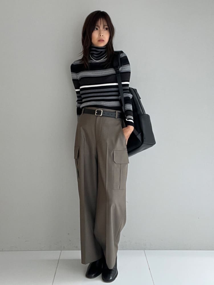 misaさんの「DRESSTERIOR｜シルクブレンドメリノウールリブプルオーバー」を使ったコーディネート
