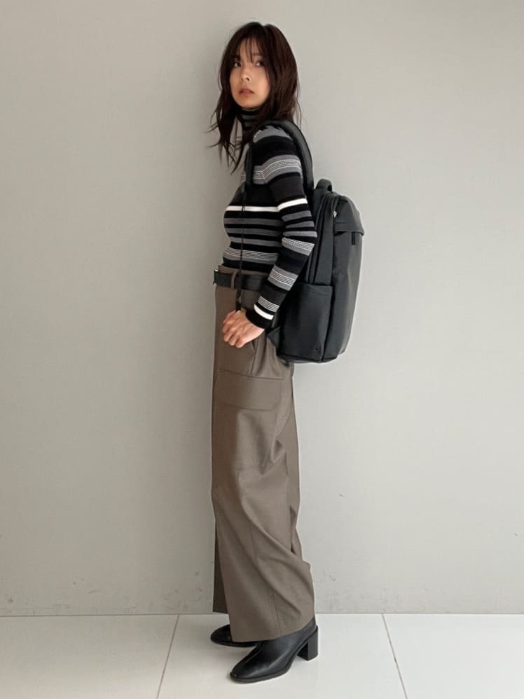 misaさんの「DRESSTERIOR｜シルクブレンドメリノウールリブプルオーバー」を使ったコーディネート