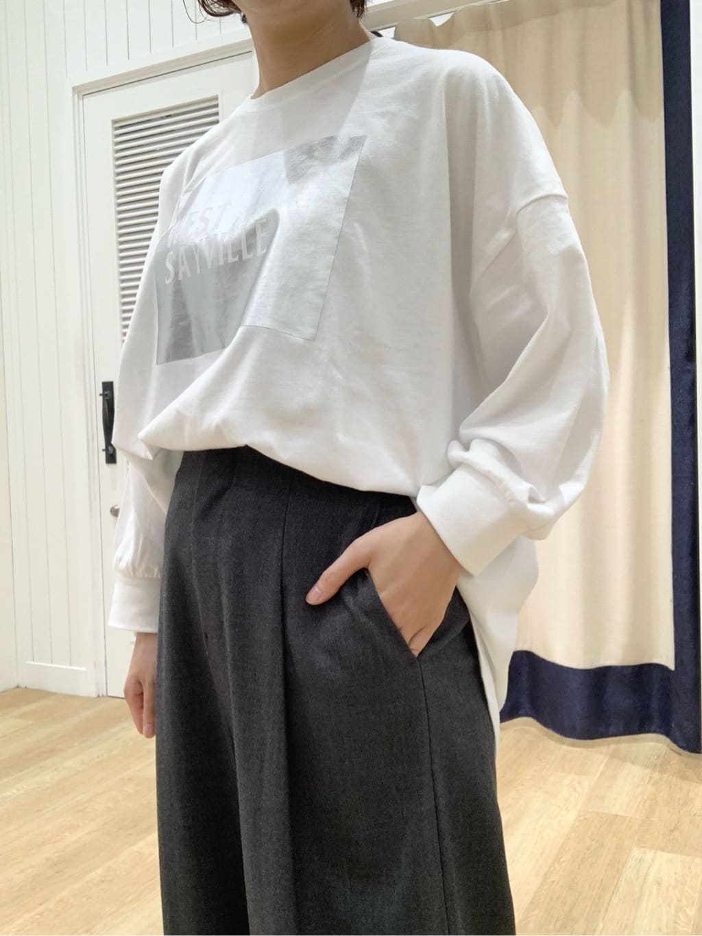 IMARIさんの「Dessin｜【洗える】箔プリントロングTシャツ」を使ったコーディネート