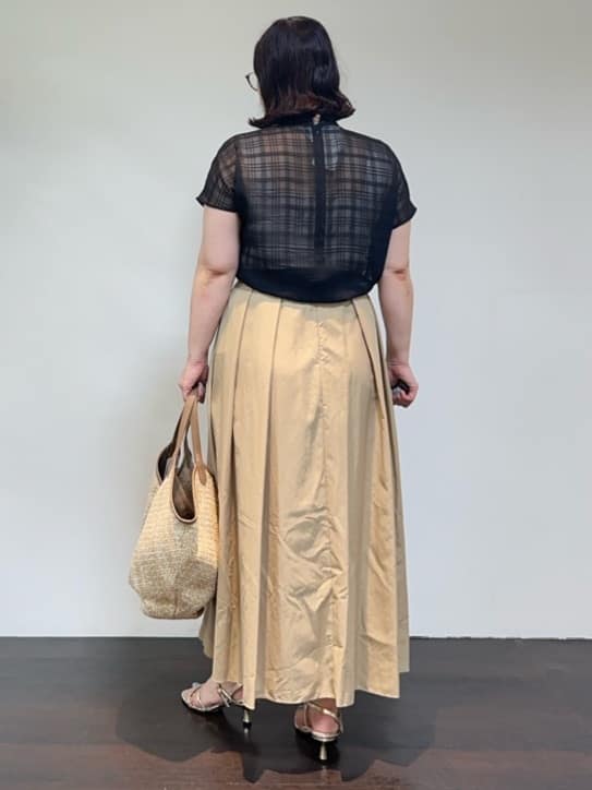 Asamiさんの「UNTITLED｜【シアー】チェックスタンドネックブラウス」を使ったコーディネート