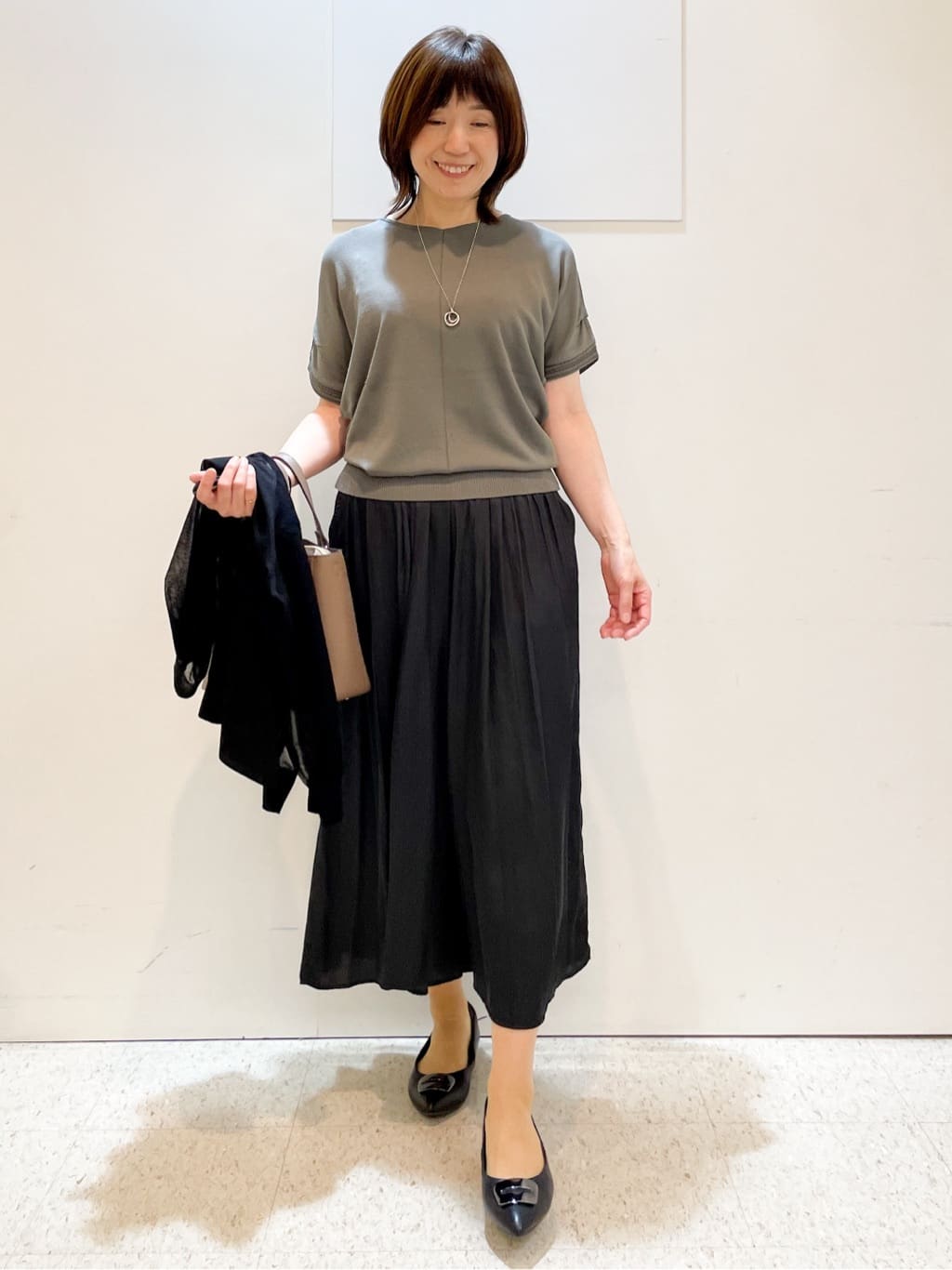 めいさんの「Reflect｜【ウエストゴム仕様／長く着られる◎】スカーチョパンツ」を使ったコーディネート