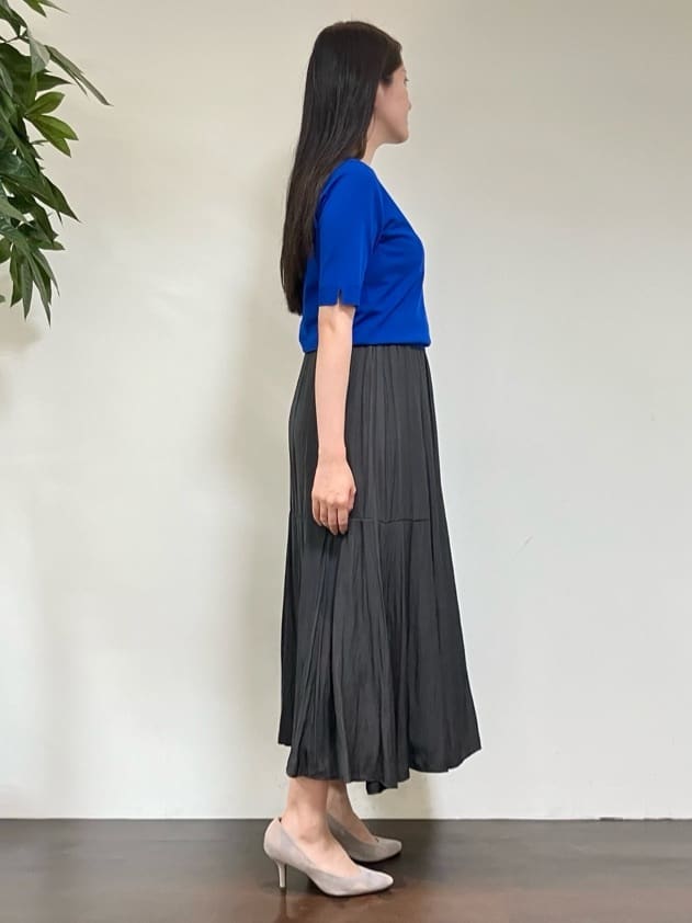 カレンさんの「UNTITLED｜【洗える/1枚で着映え】ソフト裾フレアスカート」を使ったコーディネート
