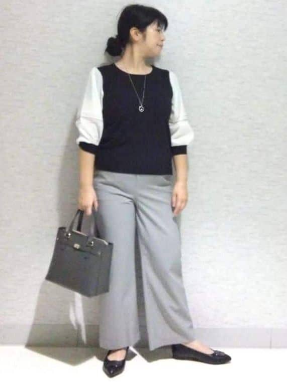 sakoさんの「Reflect｜【WEB先行カラーあり／手洗い可】ジョーゼットスリーブ&times;ニット」を使ったコーディネート