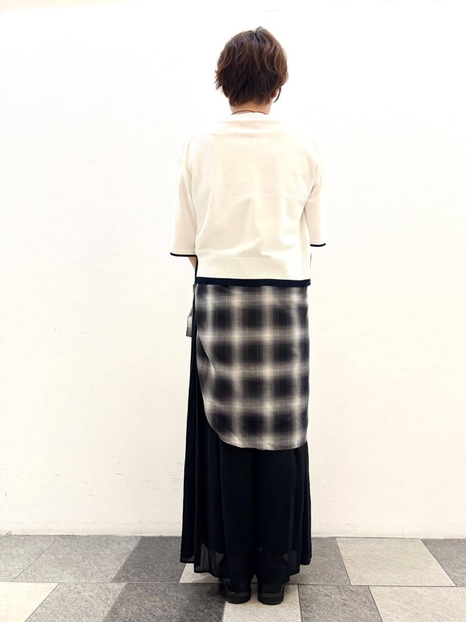 Haruさんの「Dessin｜【洗える】バイカラーショート丈ニット」を使ったコーディネート