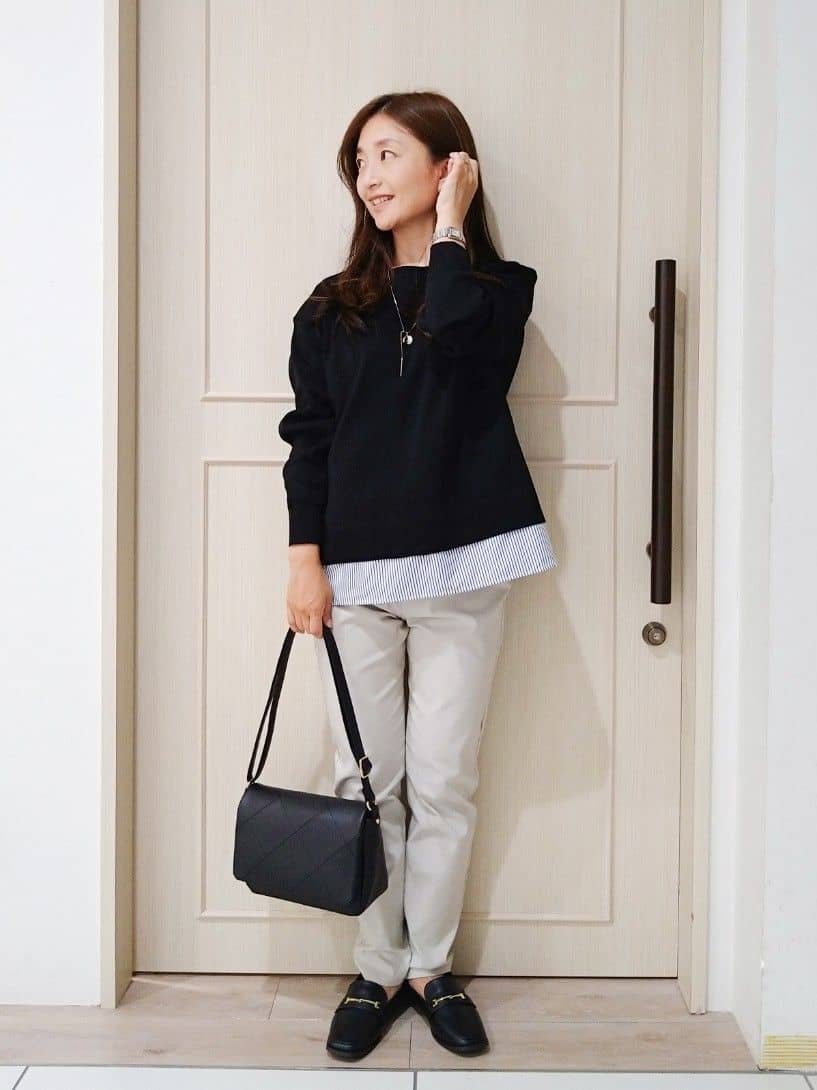 mi-saさんの「SHOO･LA･RUE｜【S-LL/洗濯機可】ぐんぐん伸びる ハイパースキニーパンツ」を使ったコーディネート