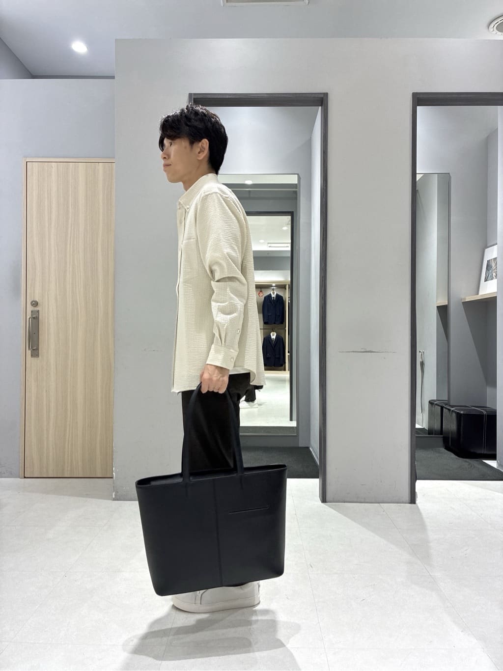 わいずみさんの「TAKEO KIKUCHI｜【COOL CITY WEAR】インドライ天竺モックネック プルオーバー /吸汗速乾」を使ったコーディネート
