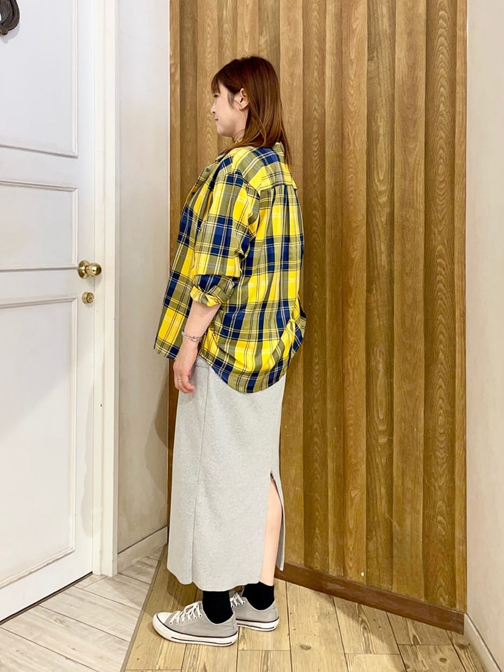 ちえさんの「SHOO･LA･RUE｜【洗濯機可/S-LL】程よい抜け感 大人のチェックシャツ」を使ったコーディネート