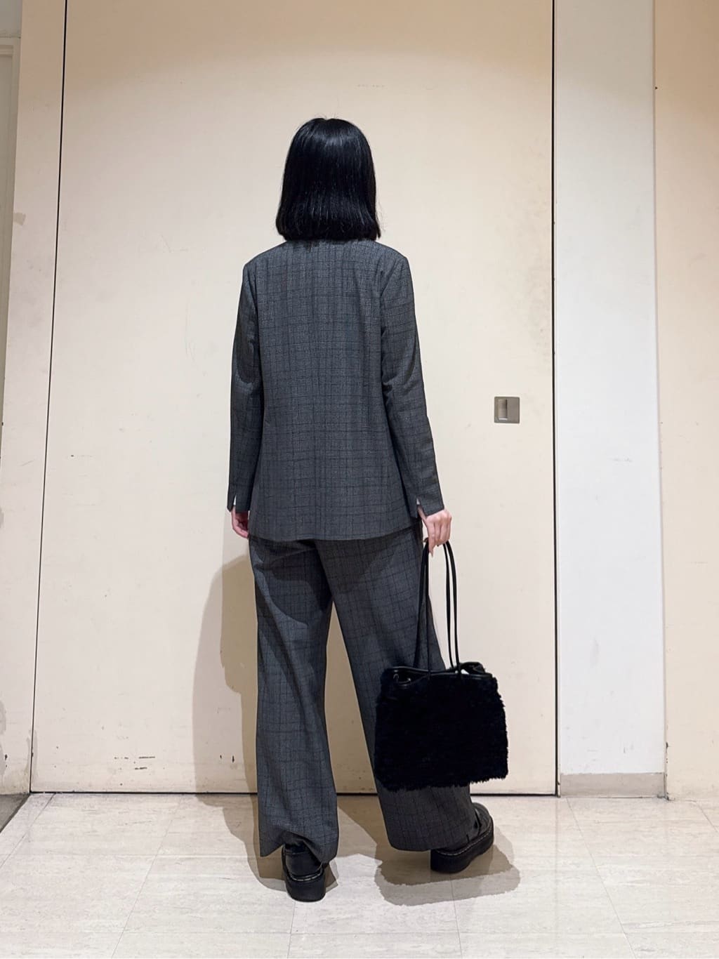 rinaさんの「INDIVI｜【洗える／オンオフ】チェック柄ダブルジャケット」を使ったコーディネート