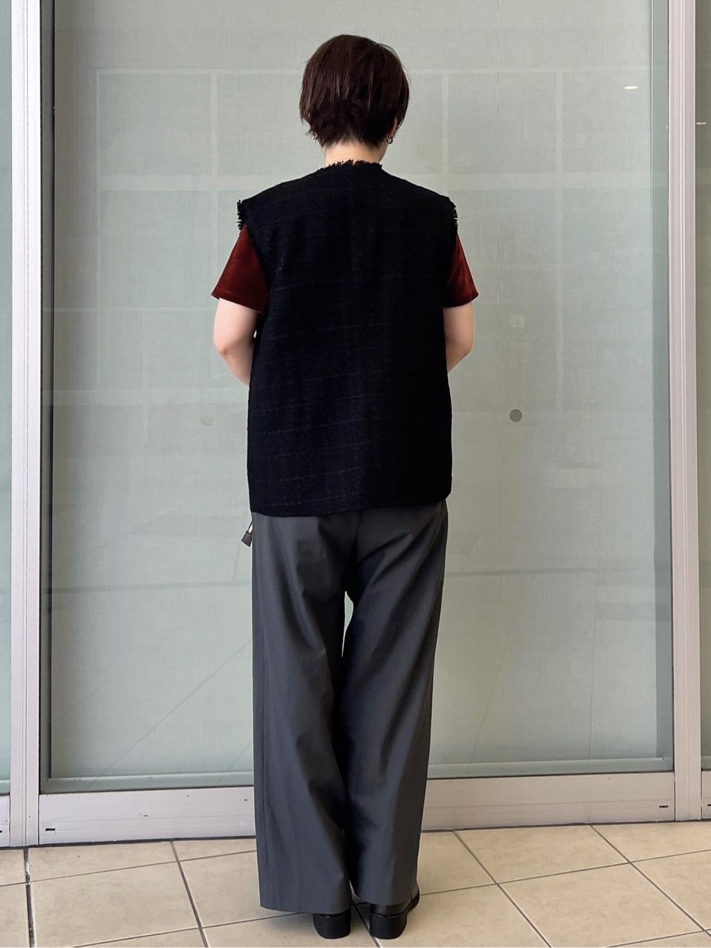 yo-koさんの「OPAQUE.CLIP｜フロッキーチュールTシャツ【洗濯機洗い可】」を使ったコーディネート