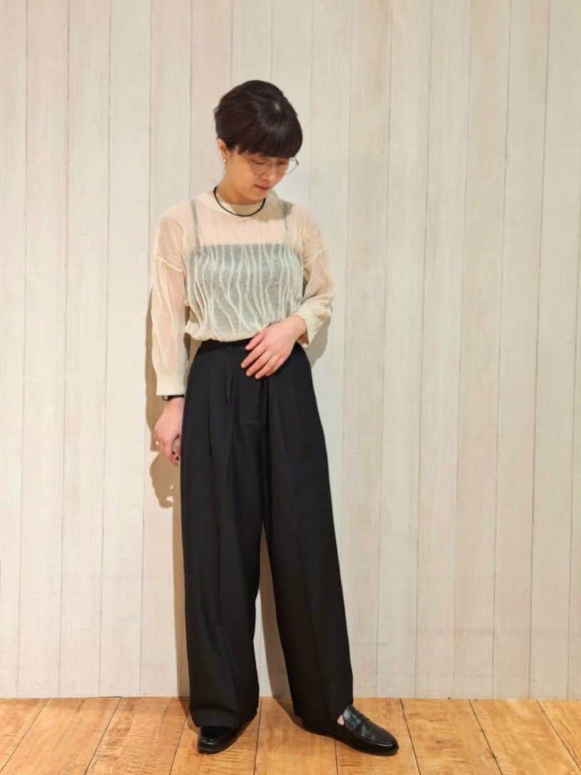 aochanさんの「SHOO･LA･RUE｜【洗濯機可/S-LL】すっきり上品きれい見え タックワイドパンツ」を使ったコーディネート