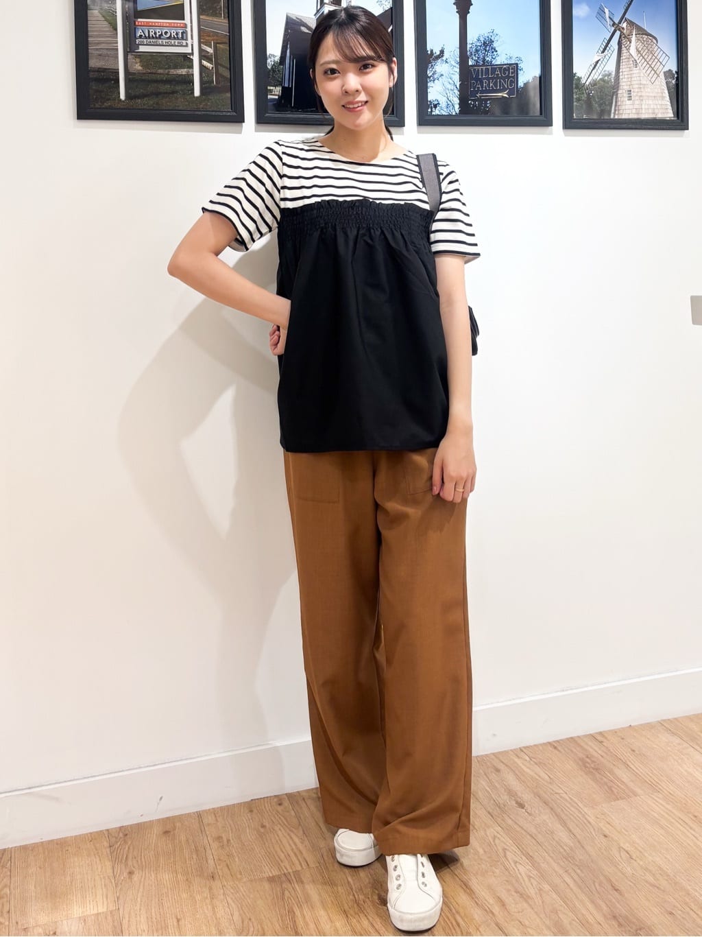 Ririkaさんの「Dessin｜【ウエストゴム・洗える】アウトポケットワイドパンツ（XS～L）」を使ったコーディネート