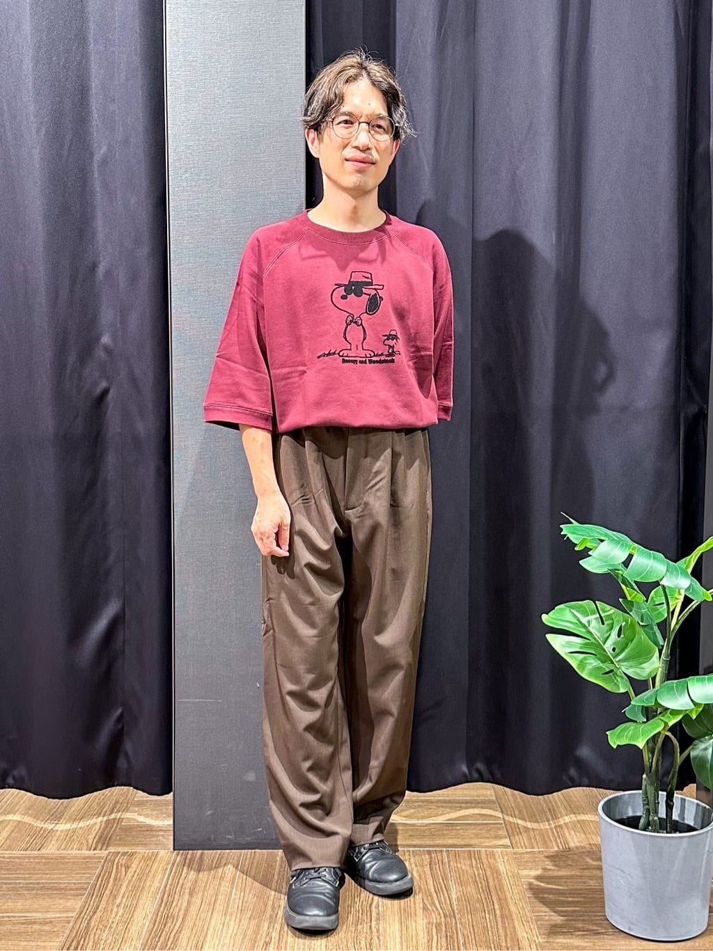 tomoyaさんの「THE SHOP TK｜Peanuts スヌーピー 6分袖裏毛スウェット」を使ったコーディネート