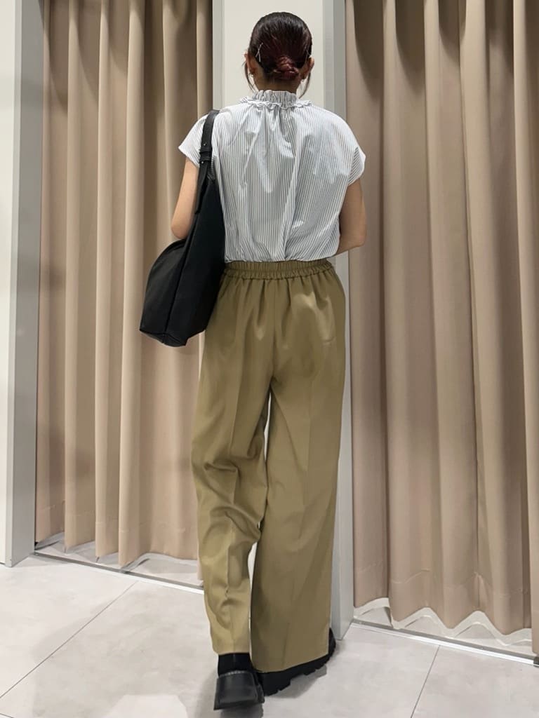 cottonさんの「THE SHOP TK｜麻調ピンタックワイドパンツ【洗濯機OK】」を使ったコーディネート