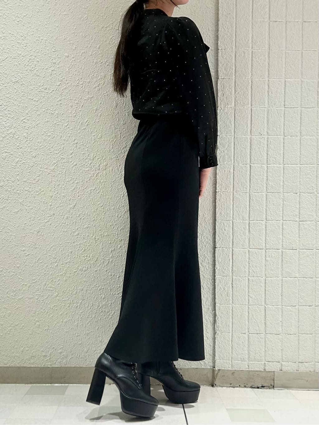 takeさんの「ESPERANZA｜【ラク盛り／ショートブーツ】リピーター続出／脚長美脚　厚底レースアップブーツ」を使ったコーディネート