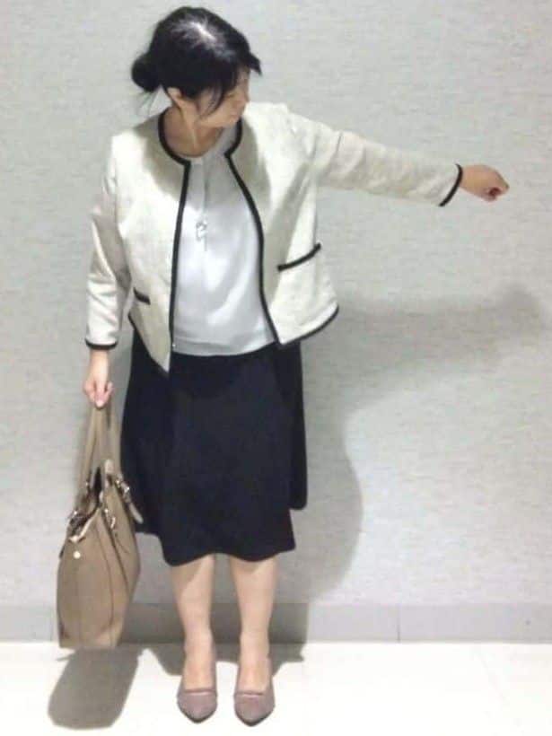 sakoさんの「Reflect｜【軽い着心地】メッシュツイードジャケット」を使ったコーディネート