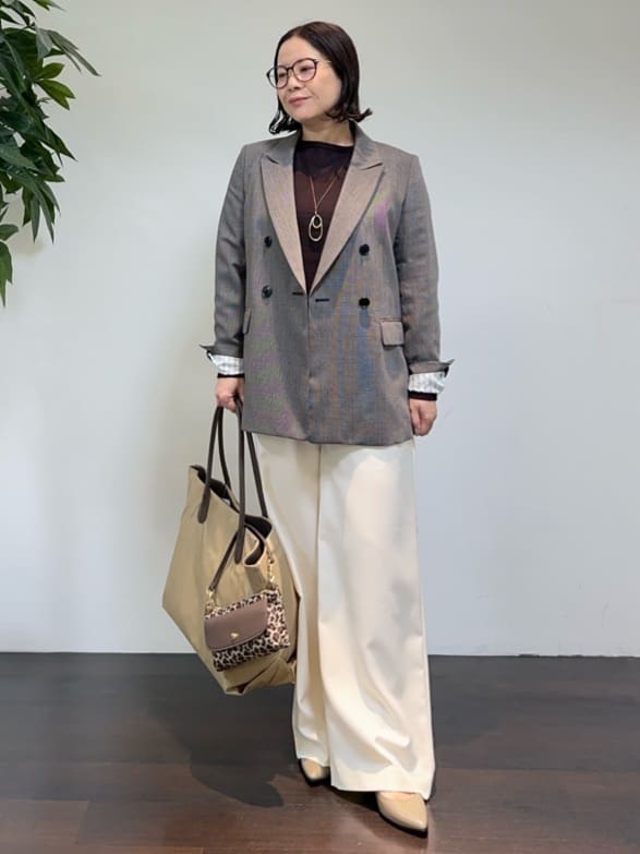 Asamiさんの「UNTITLED｜【セットアップ可】ウールライク ダブルブレストジャケット」を使ったコーディネート