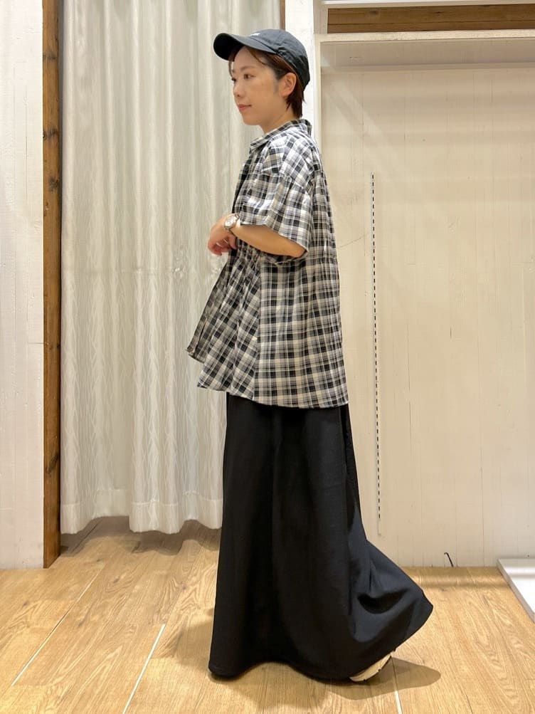 ga_riさんの「THE SHOP TK｜チェック柄チュニックブラウス」を使ったコーディネート