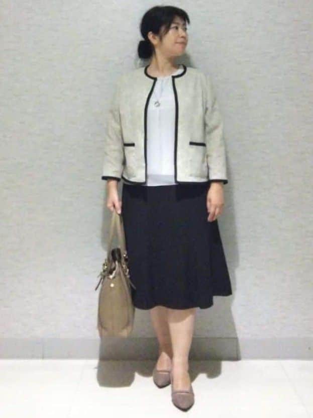 sakoさんの「Reflect｜【軽い着心地】メッシュツイードジャケット」を使ったコーディネート