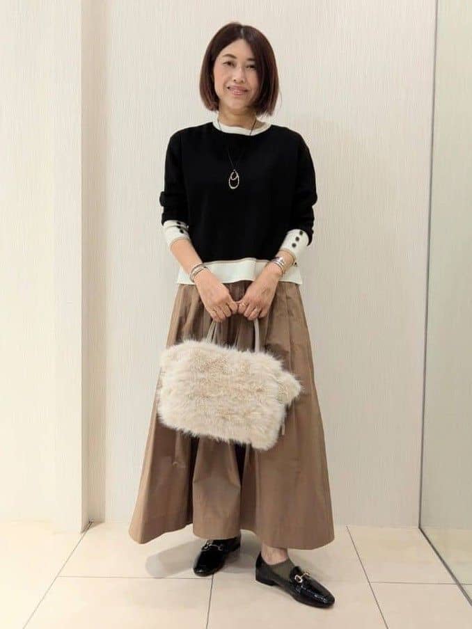 u-macoさんの「UNTITLED｜【アンサンブル可/洗える】ウールミラノリブニット」を使ったコーディネート