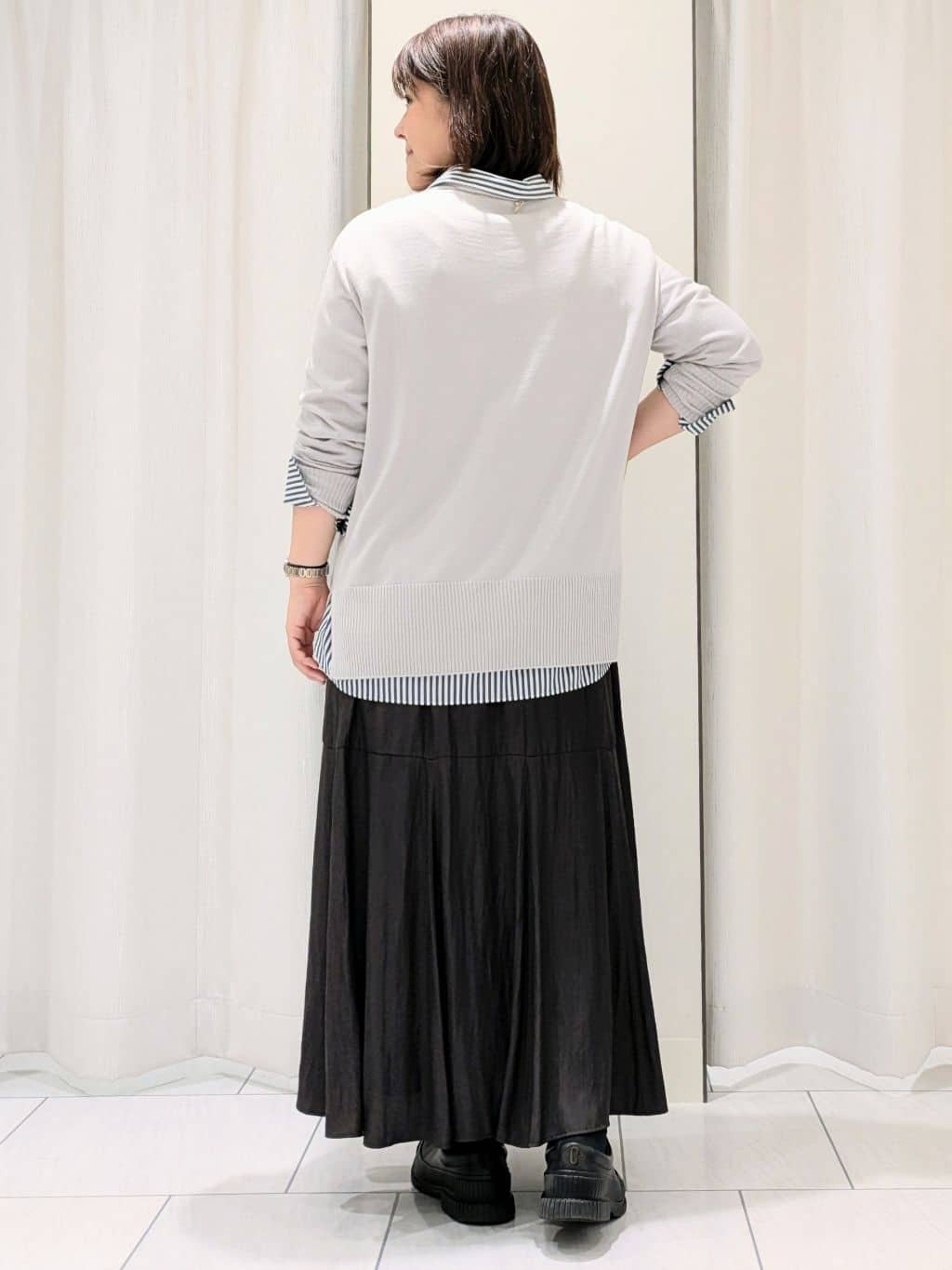 Onumaさんの「UNTITLED｜【8色展開/体型カバー】魅せるタイムレスニット」を使ったコーディネート