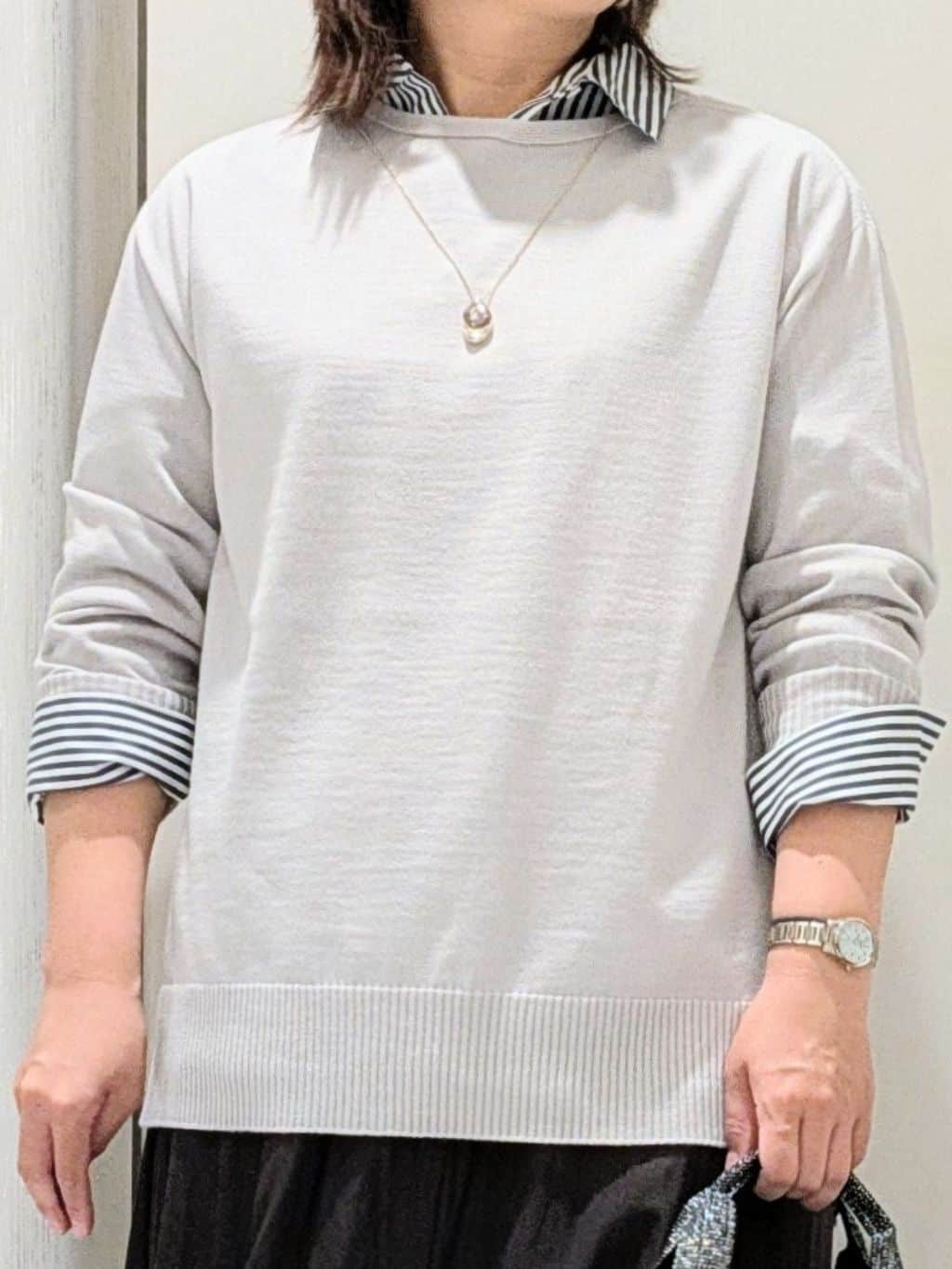 Onumaさんの「UNTITLED｜【8色展開/体型カバー】魅せるタイムレスニット」を使ったコーディネート
