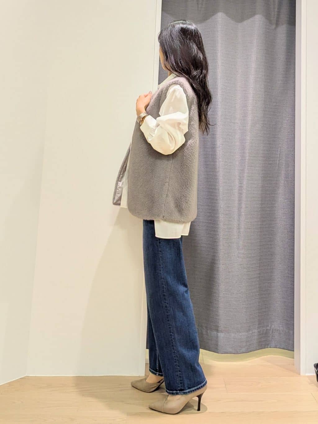 miiさんの「INDIVI｜ミンク調フェイクファージレ」を使ったコーディネート