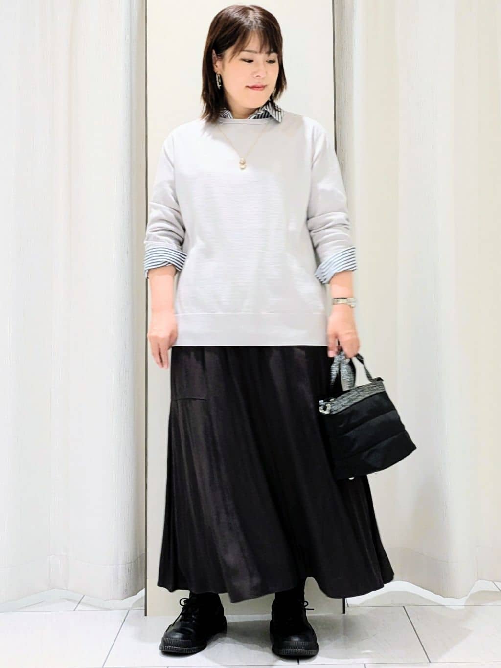 Onumaさんの「UNTITLED｜【8色展開/体型カバー】魅せるタイムレスニット」を使ったコーディネート