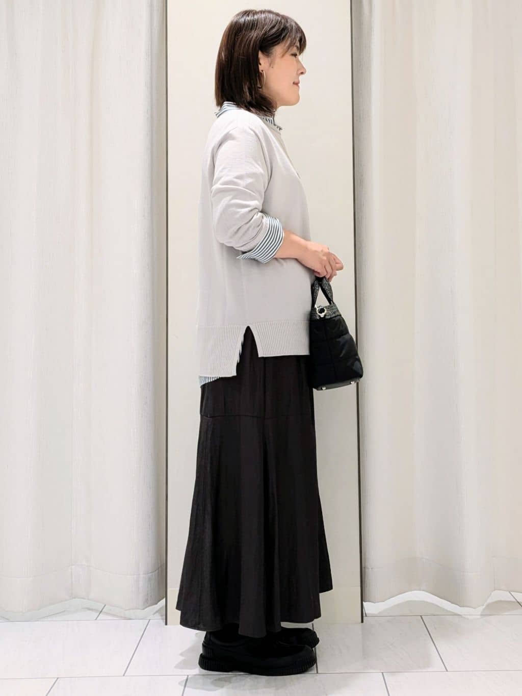 Onumaさんの「UNTITLED｜【8色展開/体型カバー】魅せるタイムレスニット」を使ったコーディネート