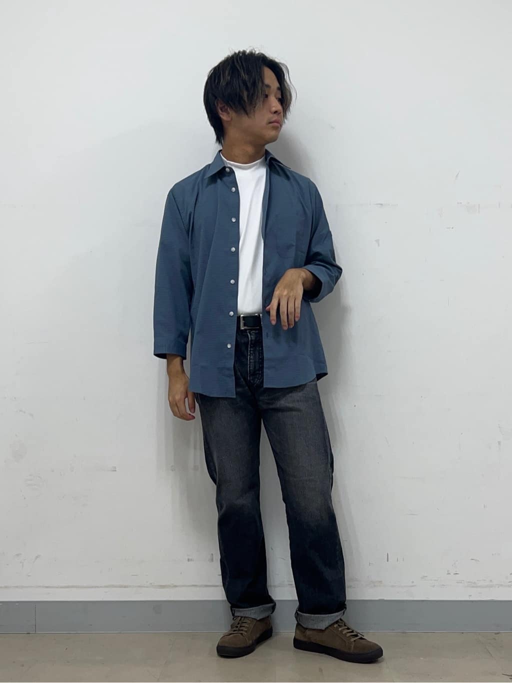 Hiroさんの「TAKEO KIKUCHI｜【COOL CITY WEAR】DotAir（R）サッカー シャツ」を使ったコーディネート
