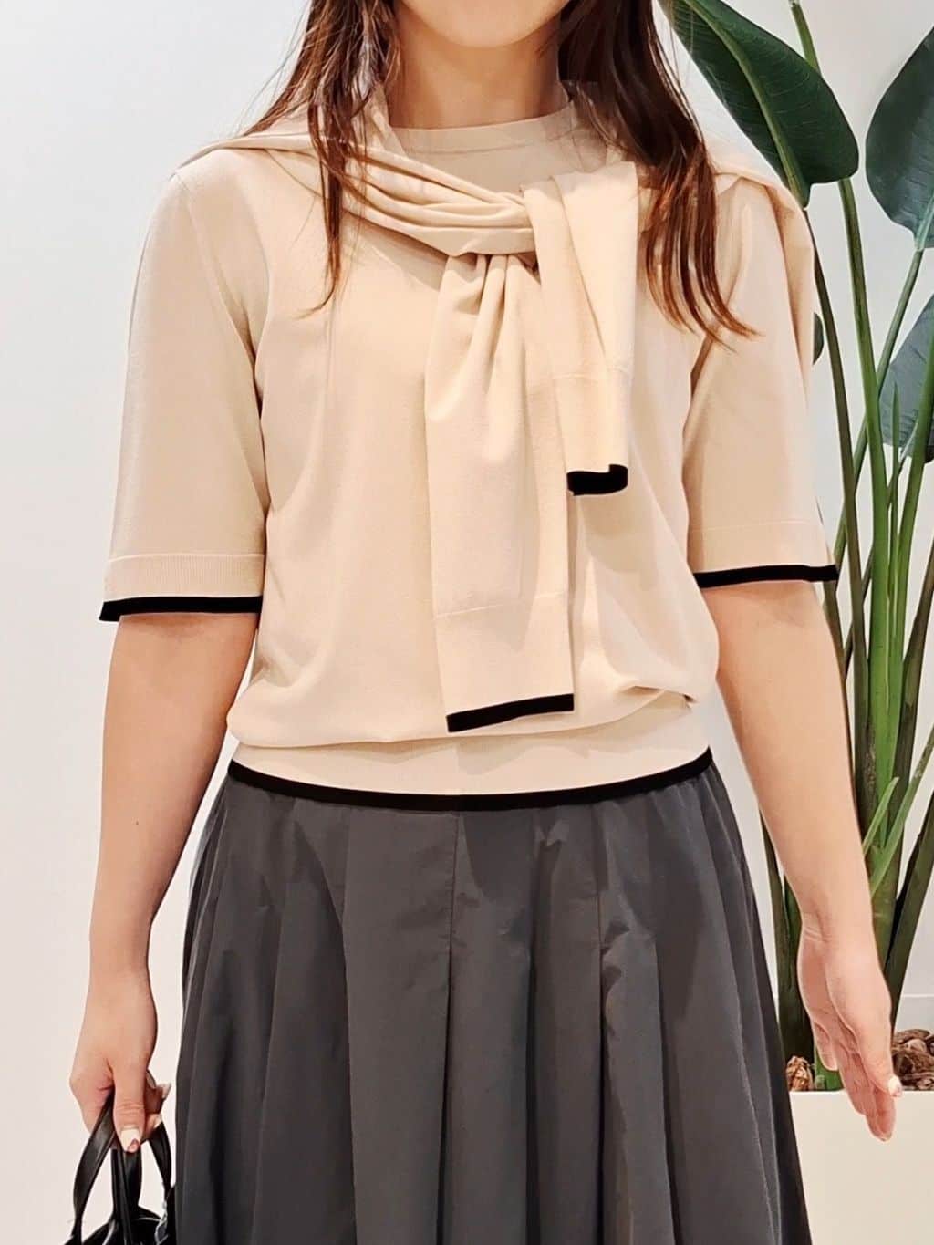 YuKaRiさんの「UNTITLED｜【アンサンブル可/薄手/洗える】5分袖クルーニット」を使ったコーディネート